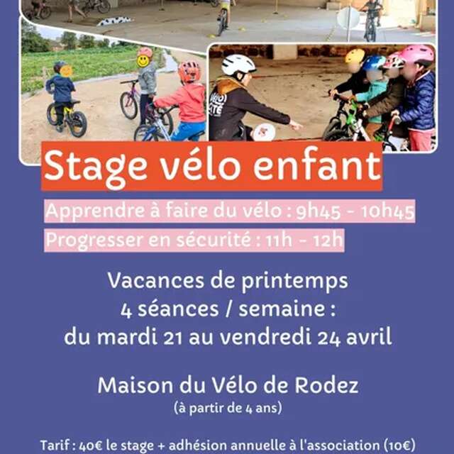 Stage de vélo - apprendre à faire du vélo