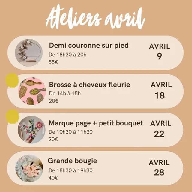 Atelier Art Floral : Marque-page et petit bouquet