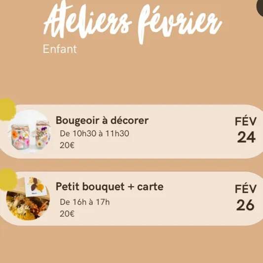 Atelier Enfant Art Floral : Bougeoir à décorer