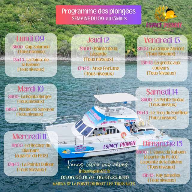Programme des Plongées (Espace Plongée)