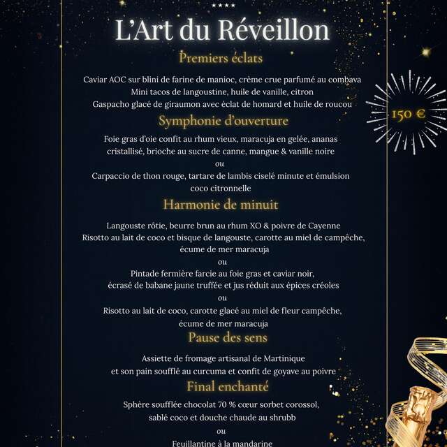 Menu "L'art du Réveillon" (Restaurant Le Blue)