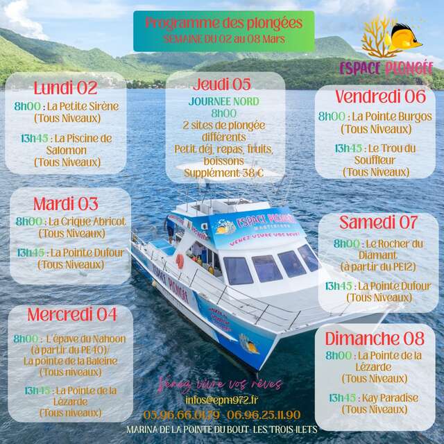 Programme des Plongées (Espace Plongée)