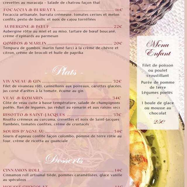 Menu du mois (Le Marie-Louise)
