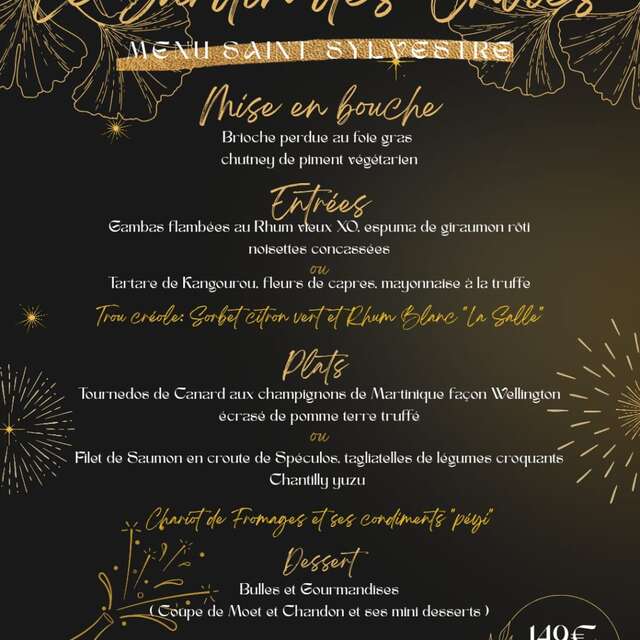 Menu de la Saint-Sylvestre (Le Jardin des Envies)