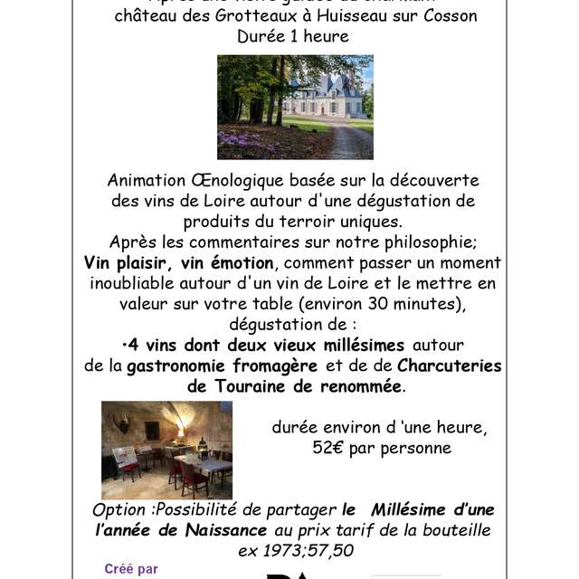 Découverte œnologique et gastronomique au Château des Grotteaux