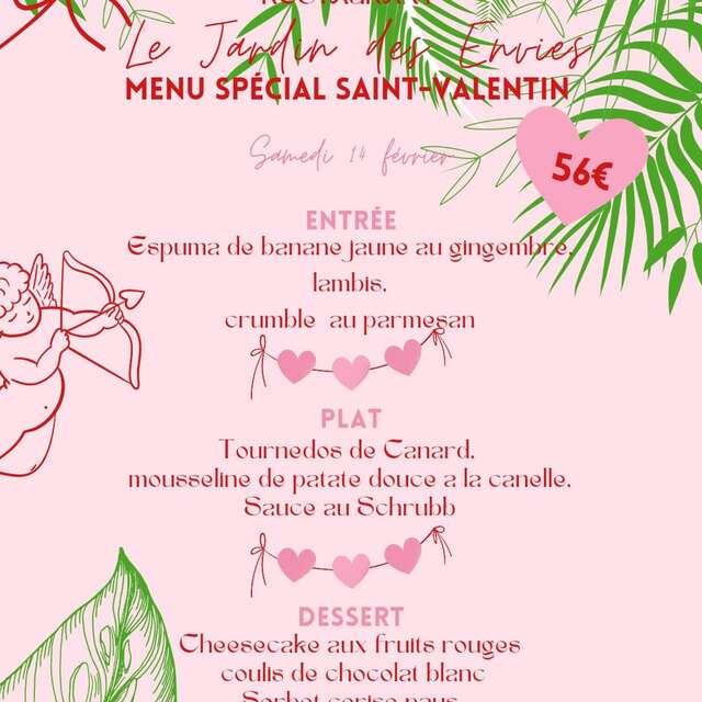 Menu de la Saint-Valentin (Le Jardin des Envies)