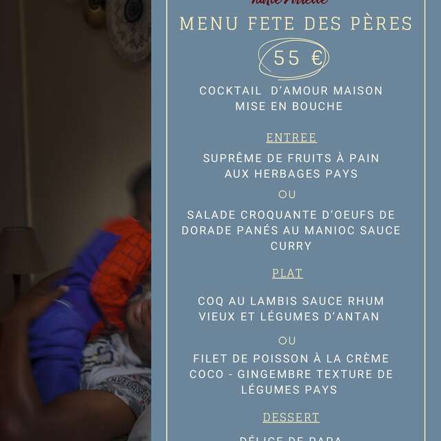 Menu de la Fête des Pères (Tante Arlette - Hôtel Tante Arlette **)