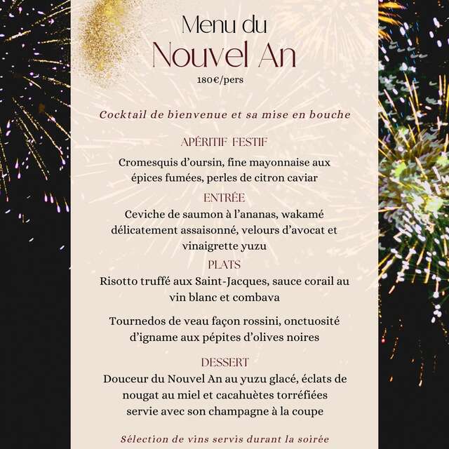 Menu du Nouvel An (Hôtel Diamant les Bains ****) (Copie)
