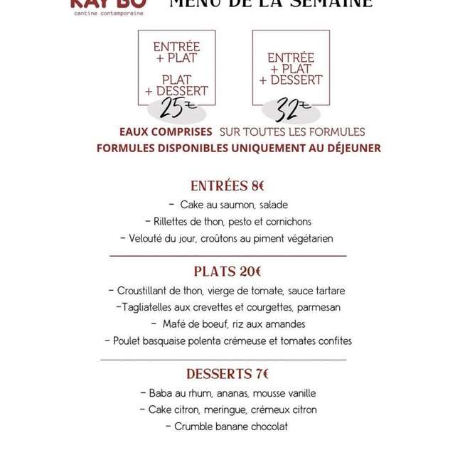 Menu de la semaine (Kay'Bô)