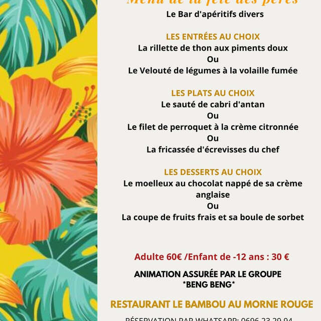 Menu Fête des pères (Le Bambou)