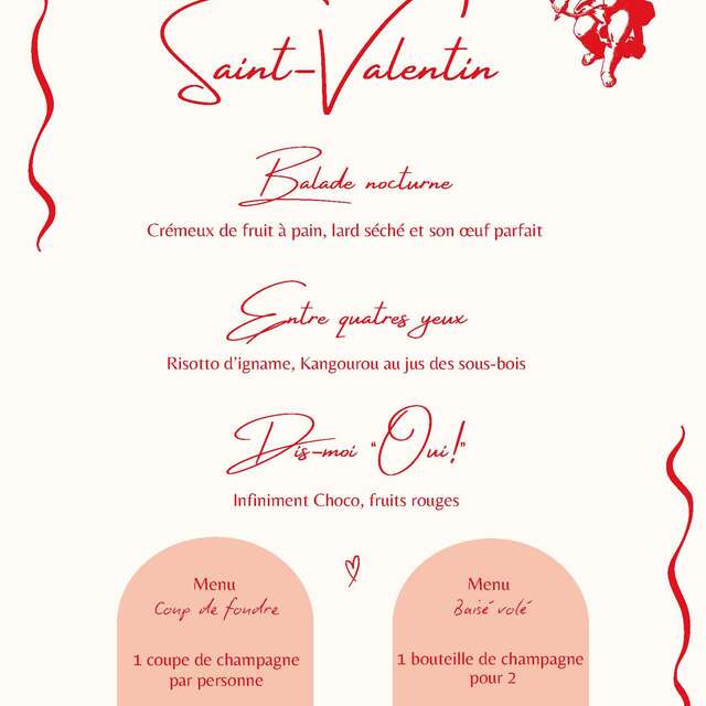 Menu de la Saint-Valentin (La Terrasse - Hotel Diamant les Bains****)