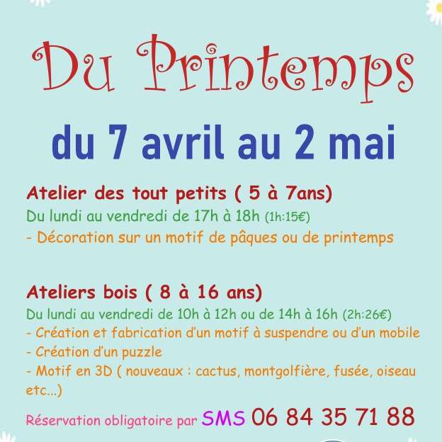 Les Ateliers du Printemps : Atelier bois (5 - 7 ans)