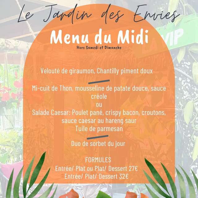 Menu de la semaine (Le Jardin des Envies)