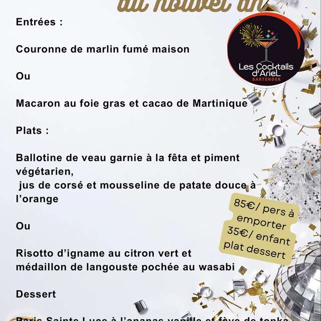 Menu du Nouvel an à emporter (Les Cocktails d'Ariel)
