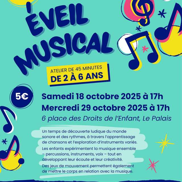 Atelier éveil musical (2 à 6 ans)
