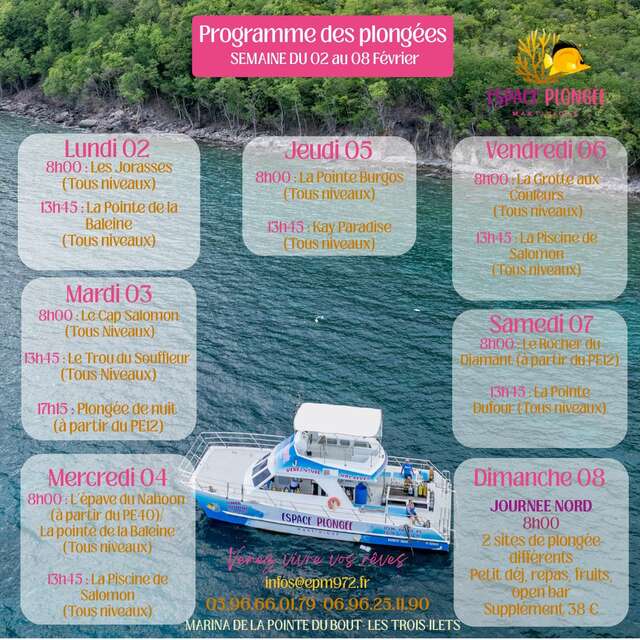 Programme des Plongées (Espace Plongée)