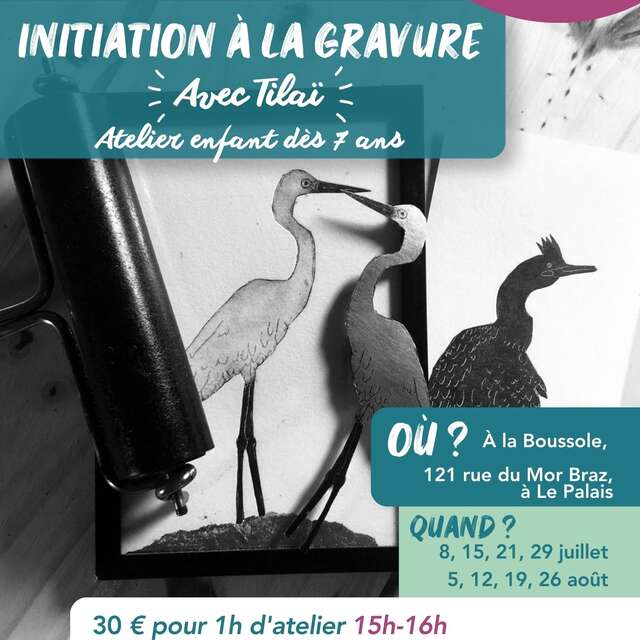 Initiation à la gravure avec Tilai (enfant 7 ans)