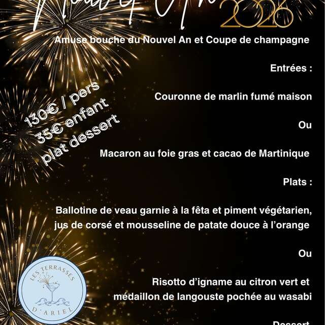 Menu du Nouvel An (Les Terrasses d'Ariel)
