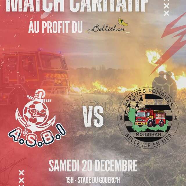 Match caritatif au profit du Bellithon : ASBI VS SAPEURS POMPIERS BELLE ILE