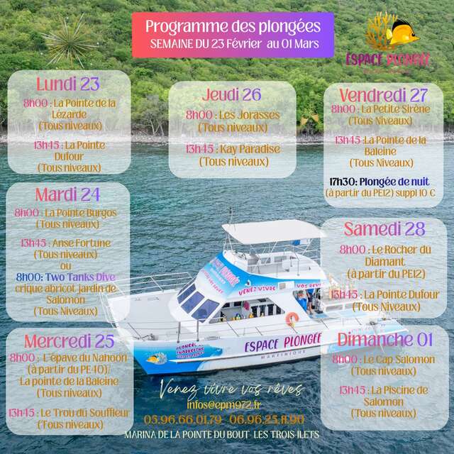 Programme des Plongées (Espace Plongée)