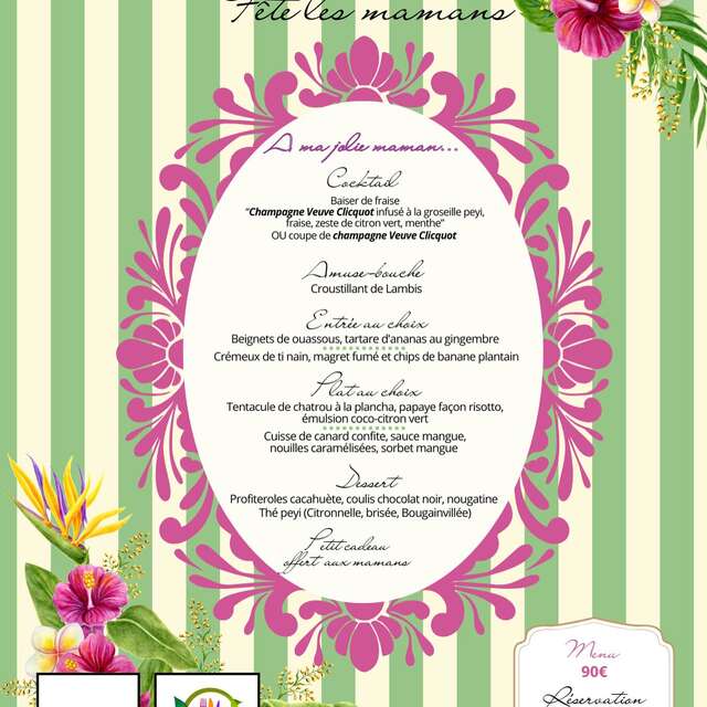 Menu de la Fête des Mères (Le Jardin des Envies)