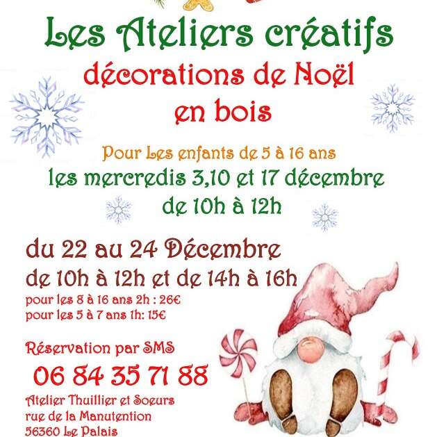 Les Ateliers créatifs : décorations de Noel en bois (5 à 16 ans)