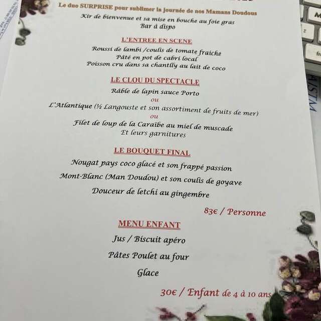 Menu Fête des Mères (La Chaudière)