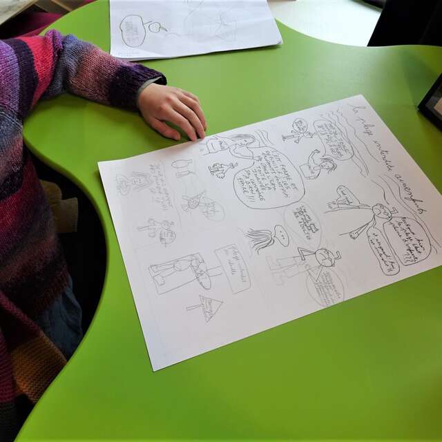 Expo travaux d'élèves projet PCT Dans nos bulles BD documentaire