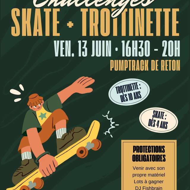 Challenges au Pumptrack de Saint-Nazaire : skate et trottinette