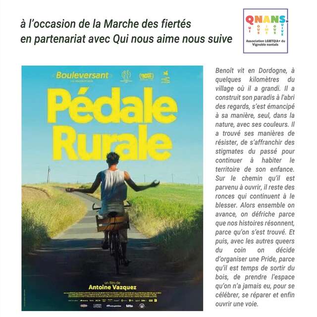 Ciné-débat - Association Qui nous aime nous suive - « Pédale rurale »