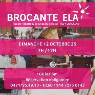 Brocante au profit d'ELA Belgique