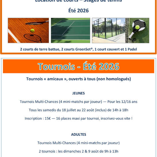 Tournois adultes multi chances