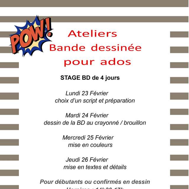 Ateliers Bande dessinée pour ados