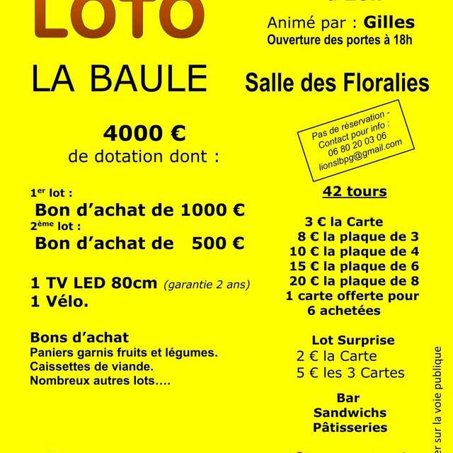 Loto du Lions Club La Baule Pays Guérandais
