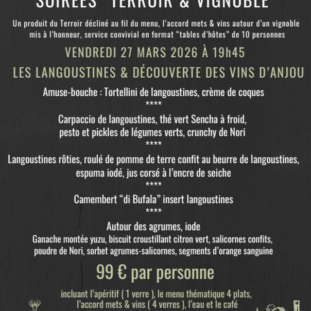 Soirées Terroir et vignoble au restaurant le Saint-Christophe