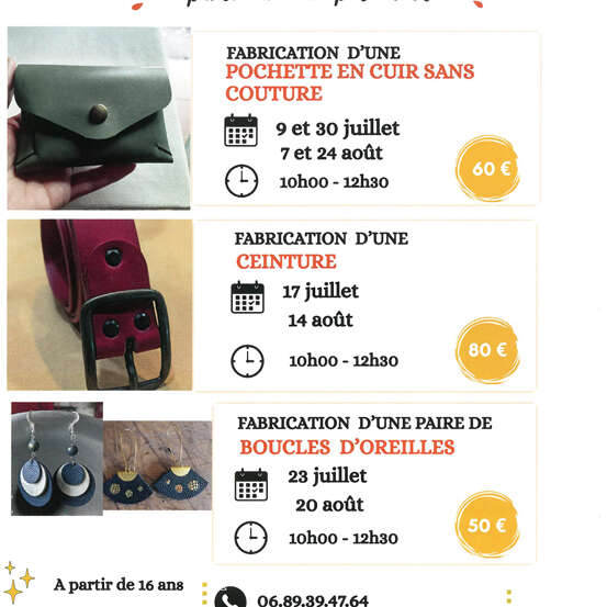 Fabrication d'une pochette en cuir