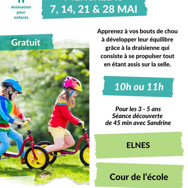 ANIMATION | Initiation à la draisienne (3-5 ans)