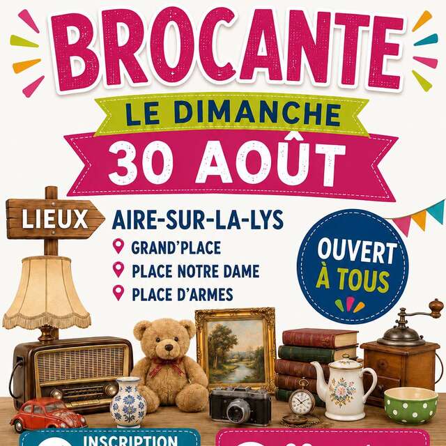 Brocante d'Aire-sur-la-Lys, centre-ville