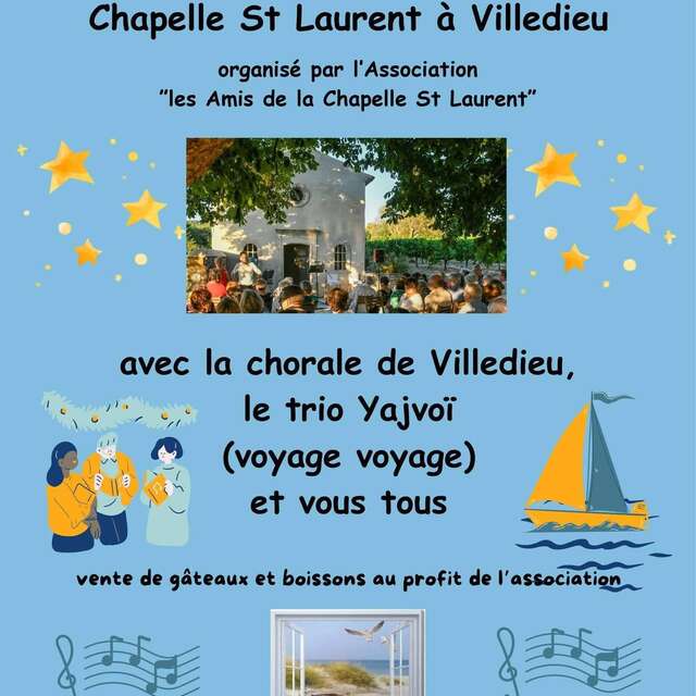 Konzert des Chors von Villedieu le Trio Yajvoï "Voyage Voyage".
