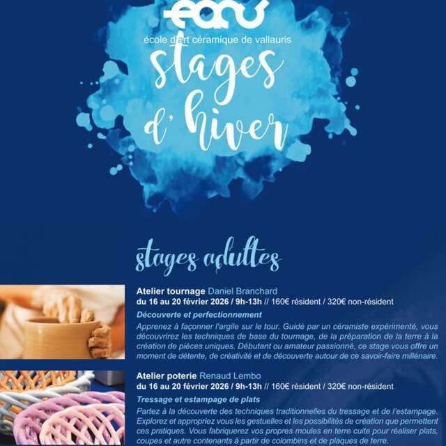 Stage d'hiver école d'art céramique de Vallauris