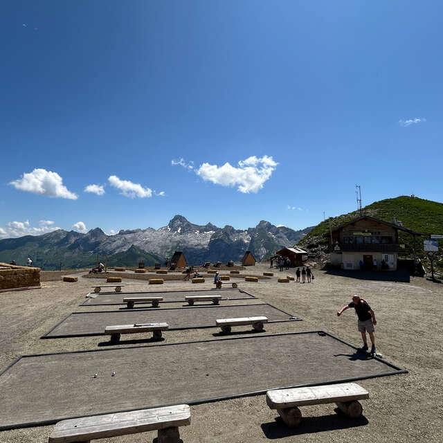 Petanque tournament at the top of Mont Lachat