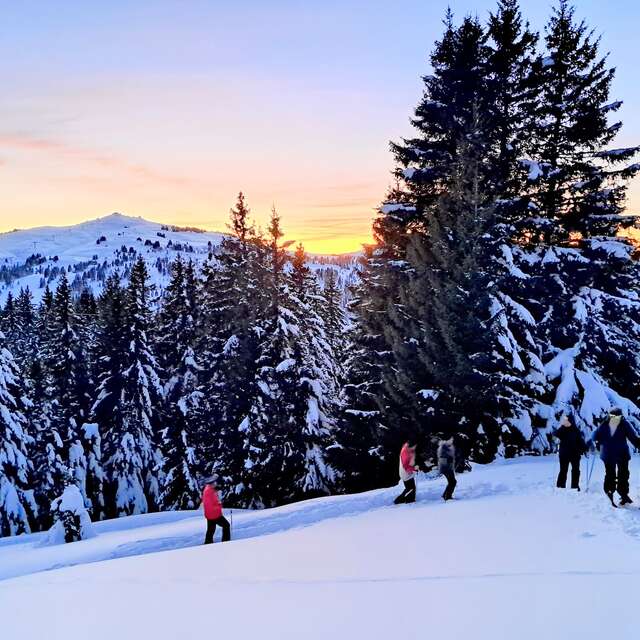 Randonnée crépuscule en raquettes à la savoyarde