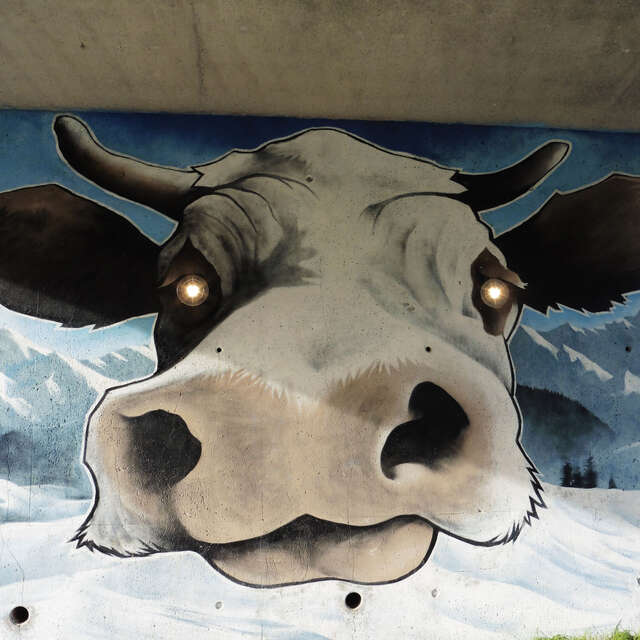 Cow Art : mural painting "Look Moo in the Eyes"