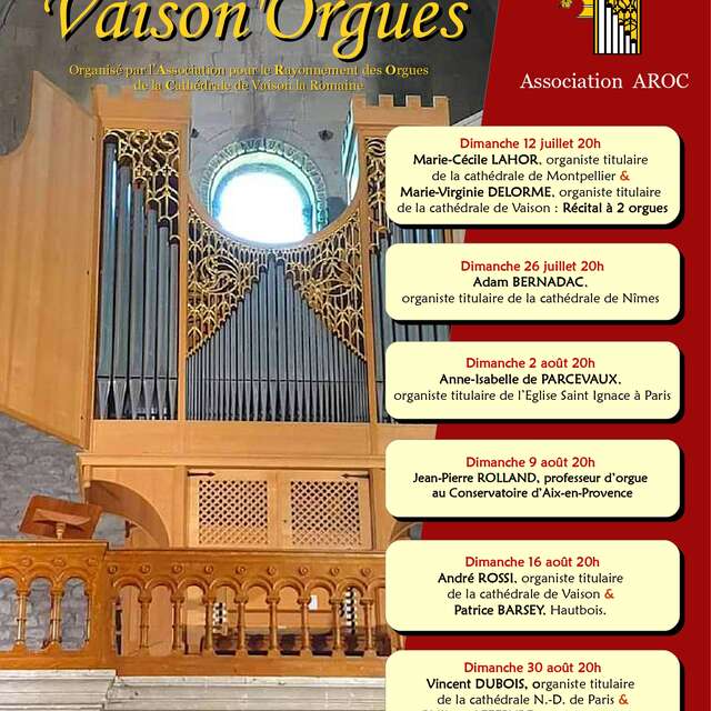 Konzert „Vincent Dubois & Philippe Lefebvre“ – Festival Vaison’Orgues de l’Aroc