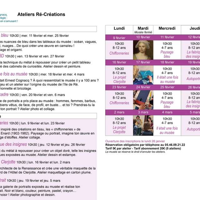 Les Ateliers Ré-Créations au Musée Ernest Cognacq