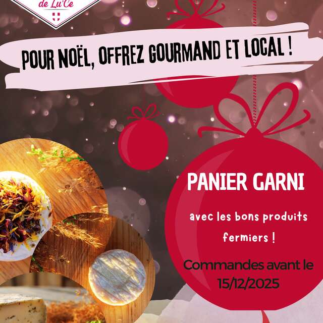 Chèvrerie de Lu'ce : vente de panier garni de Noël