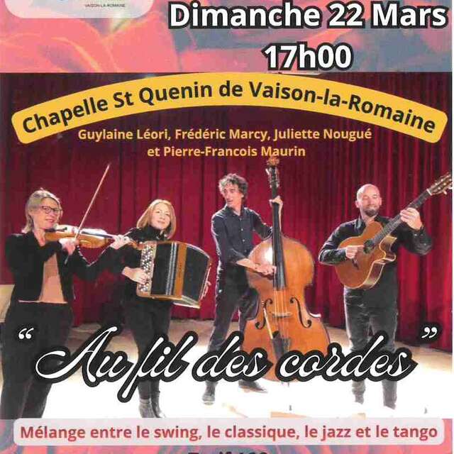 Concert "Au fil des cordes" à la chapelle st Quenin