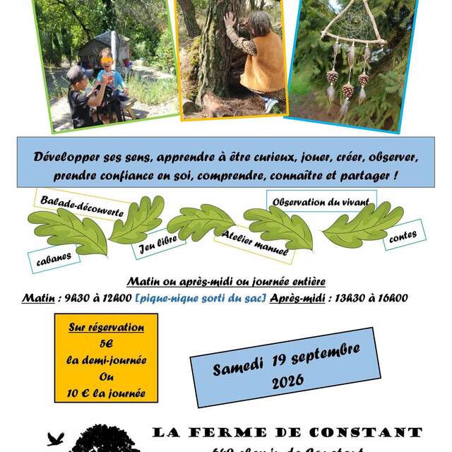 Atelier Forêt pour enfants à la Ferme de Constant