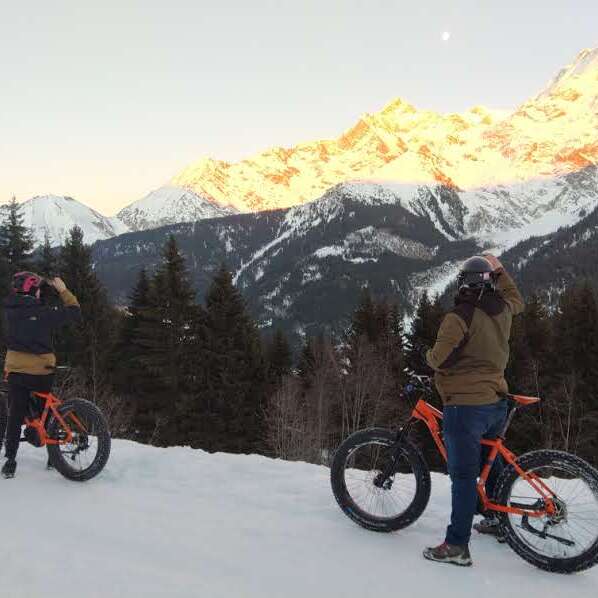 Sunset tour on mountain bike, AE mountain bike or electric Fatbike