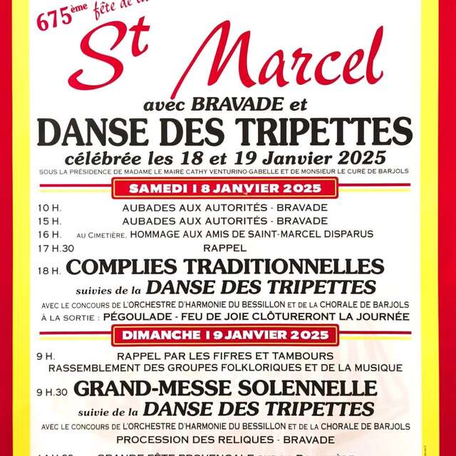 Petite fête de la Saint Marcel :  célébrations religieuses, bravades et danse des Tripettes
